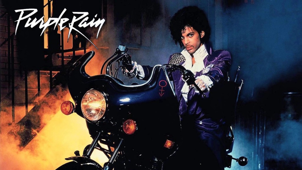 Prince sulla copertina di "Purple Rain" (1984).